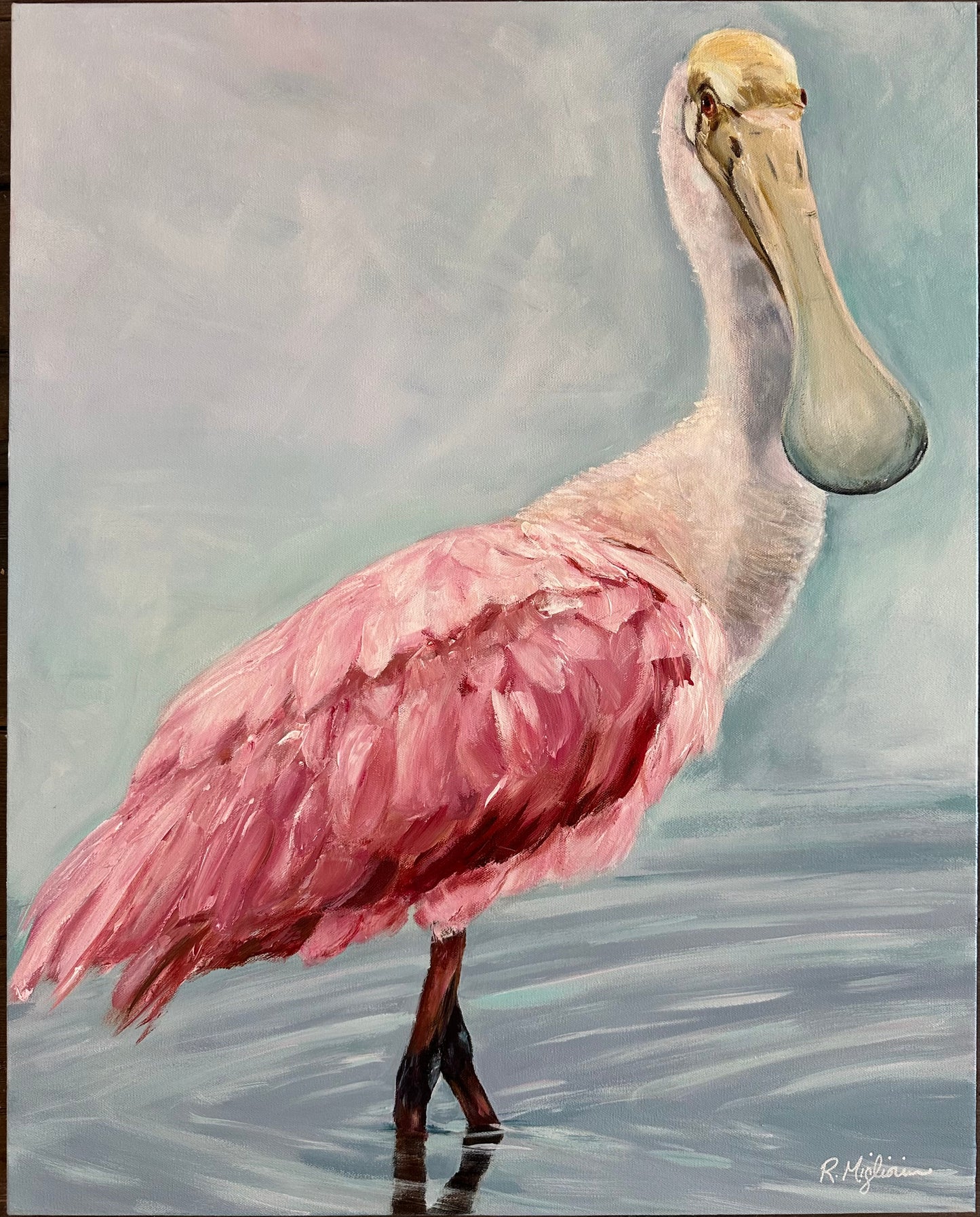 Spoonbill in the Mist (SOLD)